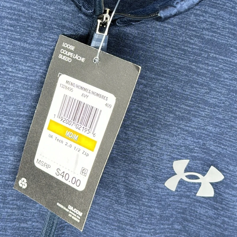 Under armor mens M navy heatgear LS 1/4 zip, NWT, perfect condition - Picture 6 of 6